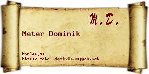 Meter Dominik névjegykártya